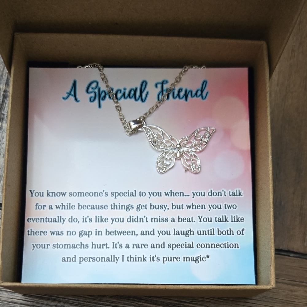 Silver Butterfly Pendant Necklace
